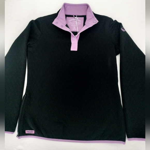 Straight Down Mock Neck Quilted Pullover With Snap Closure Size Small - Picture 1 of 9